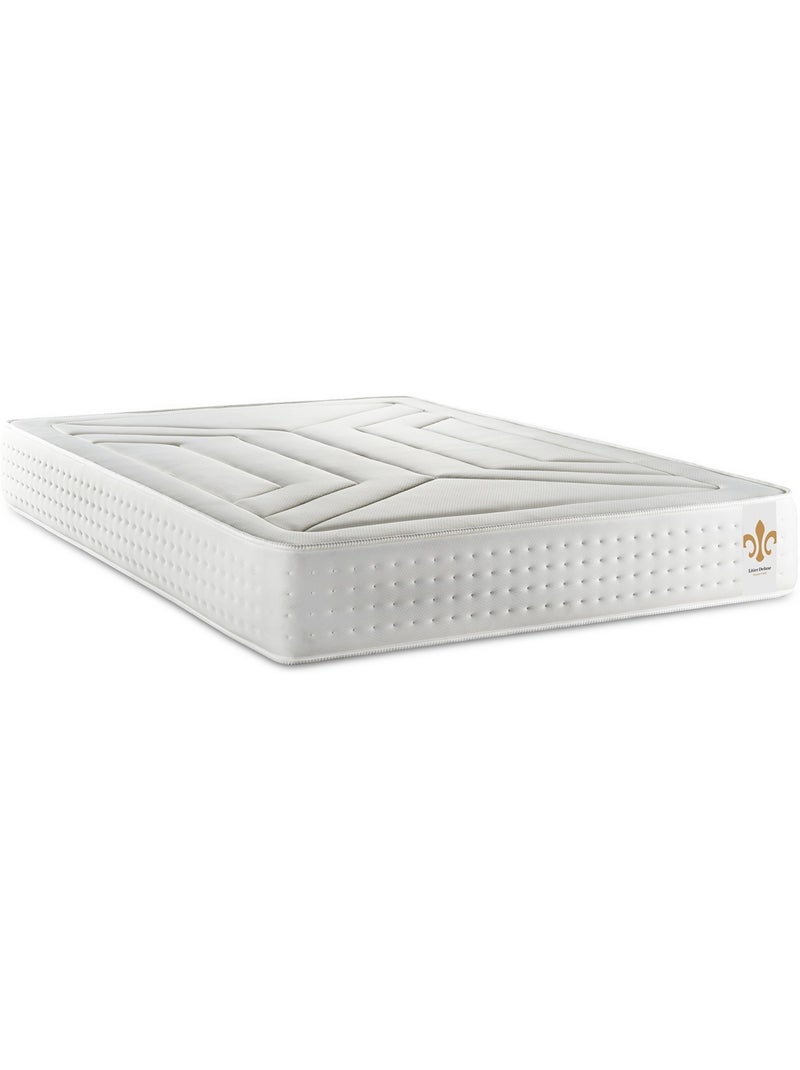 Ensemble Matelas Ressorts ensachés et mémoire de forme et Sommier Tapissier multi-lattes Blanc - Vi Blanc - Kiabi
