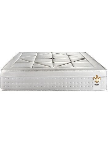 Ensemble Matelas Ressorts ensachés et mémoire de forme et Sommier Tapissier multi-lattes Blanc - Vi
