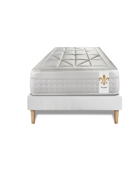 Ensemble Matelas Ressorts ensachés et mémoire de forme et Sommier Tapissier multi-lattes Blanc - Vi - Kiabi