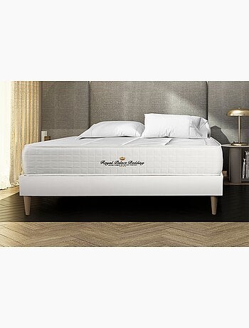 Ensemble Matelas Ressorts ensachés et mémoire de forme et Sommier Tapissier multi-lattes Blanc - Wi