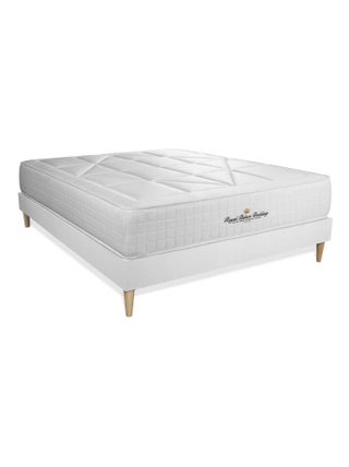 Ensemble Matelas Ressorts ensachés et mémoire de forme et Sommier Tapissier multi-lattes Blanc - Wi