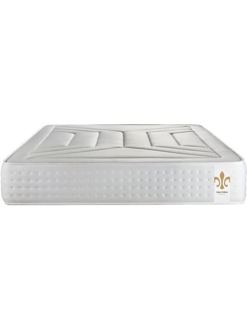 Ensemble Matelas Ressorts ensachés et mémoire de forme et Sommier Tapissier multi-lattes Gris - Vin - Kiabi