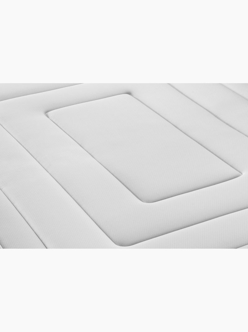 Ensemble Matelas Ressorts ensachés et mémoire de forme et Sommier Tapissier multi-lattes Gris - Vin Gris - Kiabi