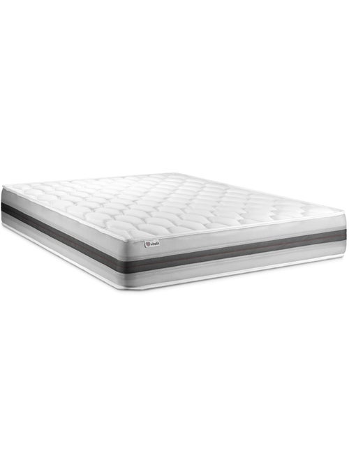 Ensemble Matelas Ressorts ensachés et mémoire de forme et Sommier Tapissier multi-lattes Gris - VIT - Kiabi