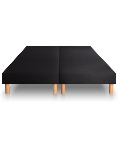 Ensemble Matelas Ressorts ensachés et mémoire de forme et Sommier Tapissier multi-lattes Noir - Exc - Kiabi