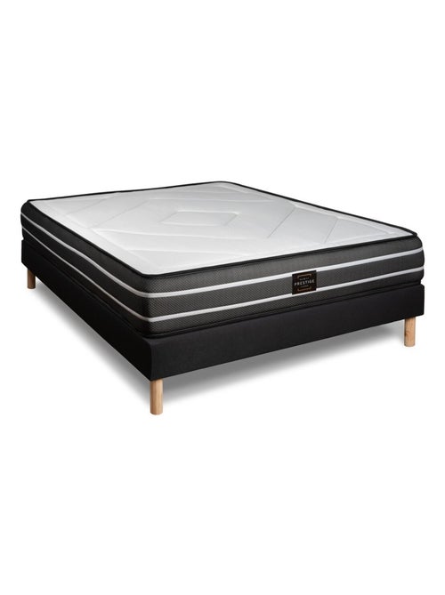 Ensemble Matelas Ressorts ensachés et mémoire de forme et Sommier Tapissier multi-lattes Noir - Exc - Kiabi