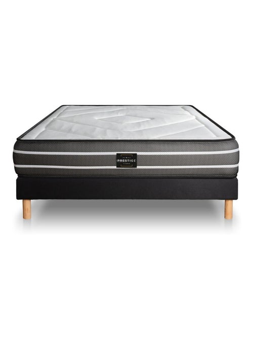 Ensemble Matelas Ressorts ensachés et mémoire de forme et Sommier Tapissier multi-lattes Noir - Exc - Kiabi