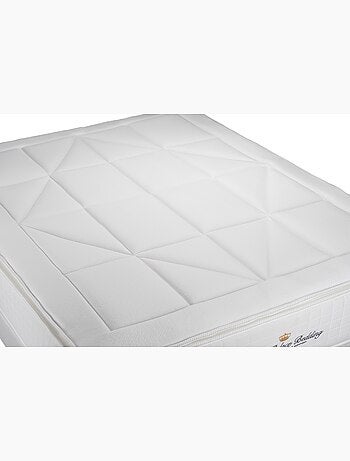 Ensemble Matelas Ressorts ensachés et mémoire de forme et Sommier Tapissier multi-lattes Noir - Geo