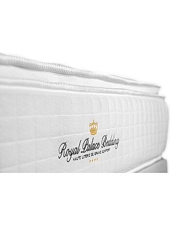 Ensemble Matelas Ressorts ensachés et mémoire de forme et Sommier Tapissier multi-lattes Noir - Geo