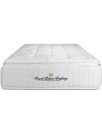 Ensemble Matelas Ressorts ensachés et mémoire de forme et Sommier Tapissier multi-lattes Noir - Geo