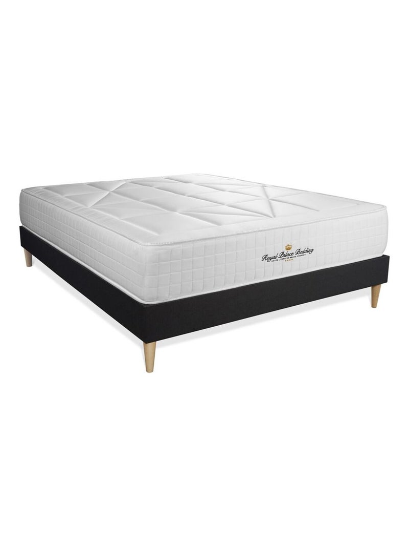 Ensemble Matelas Ressorts ensachés et mémoire de forme et Sommier Tapissier multi-lattes Noir - Win Noir - Kiabi