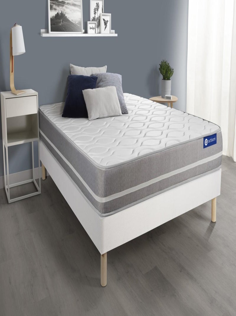 Ensemble Matelas Ressorts ensachés et Sommier tapissier en kit Blanc - Actiflex touch Blanc - Kiabi