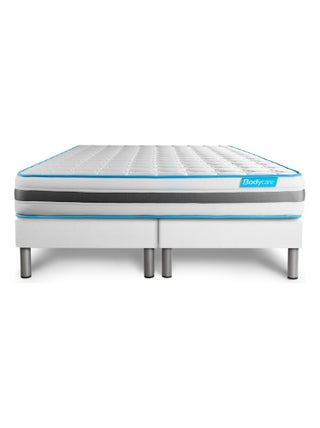 Ensemble Matelas Ressorts ensachés et Sommier Tapissier multi-lattes Blanc - Bodyzone