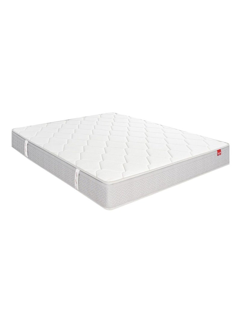 Ensemble matelas ressorts ensachés ITINÉRAIRE, sommier NATURE confort ferme et pieds Blanc - Kiabi