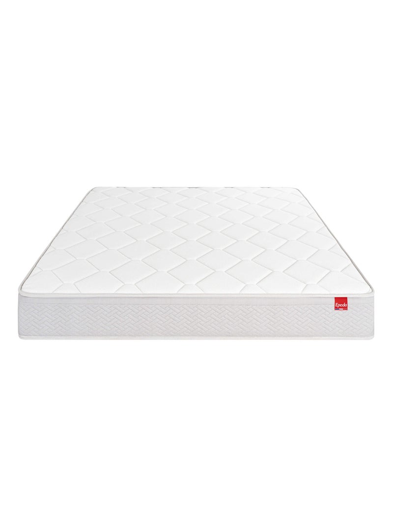 Ensemble matelas ressorts ensachés ITINÉRAIRE, sommier NATURE confort ferme et pieds Blanc - Kiabi