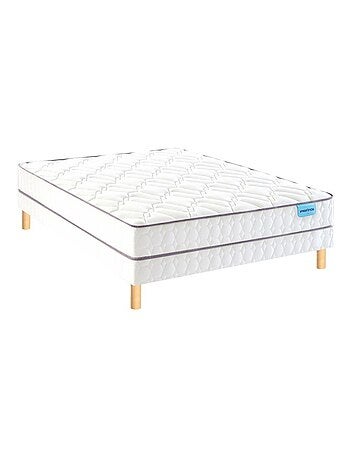Ensemble matelas ressorts ensachés MORNING ROUTINE, sommier TWIST et pieds