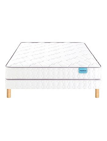 Ensemble matelas ressorts ensachés MORNING ROUTINE, sommier TWIST et pieds