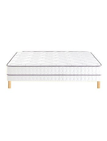 Ensemble matelas ressorts ensachés MORNING ROUTINE, sommier TWIST et pieds
