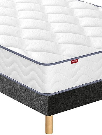 Ensemble matelas ressorts ensachés + mousse mémoire SWEETY, sommier en kit et pieds