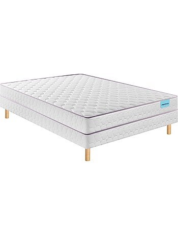 Ensemble matelas ressorts ensachés NATTY, sommier TWIST et pieds
