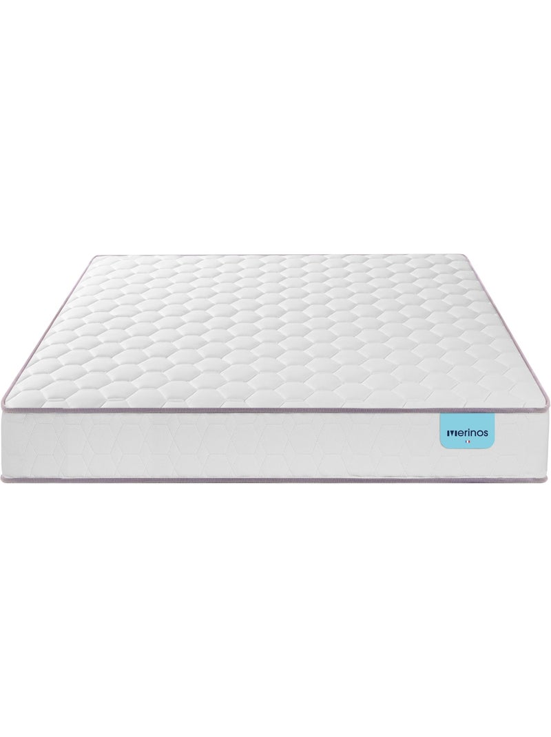 Ensemble matelas ressorts ensachés NATTY, sommier TWIST et pieds Blanc - Kiabi