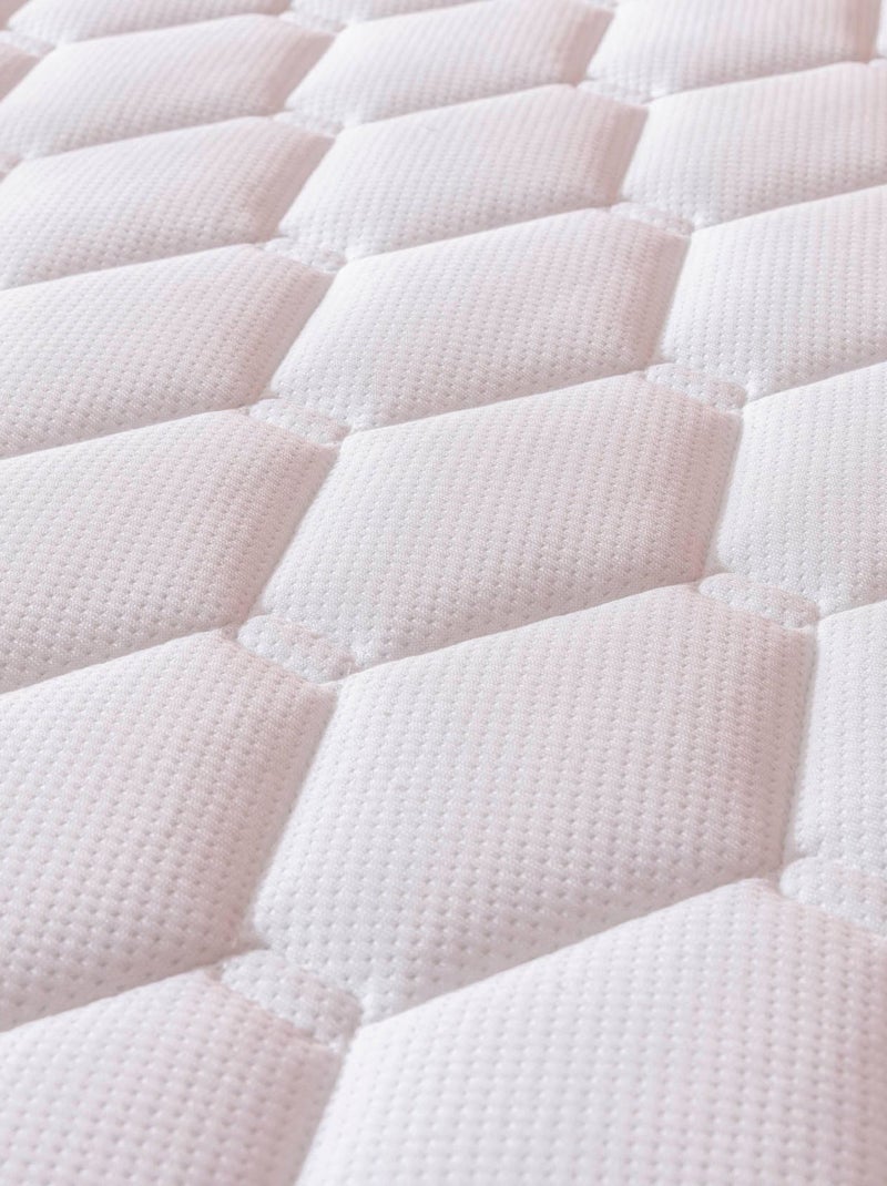 Ensemble matelas ressorts ensachés NATTY, sommier TWIST et pieds Blanc - Kiabi