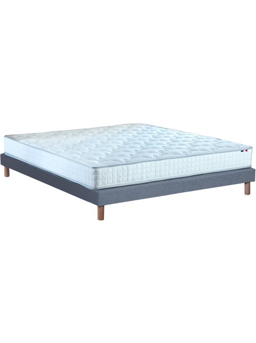 Ensemble matelas ressorts ensachés sommier bleu 140x190 - Kiabi