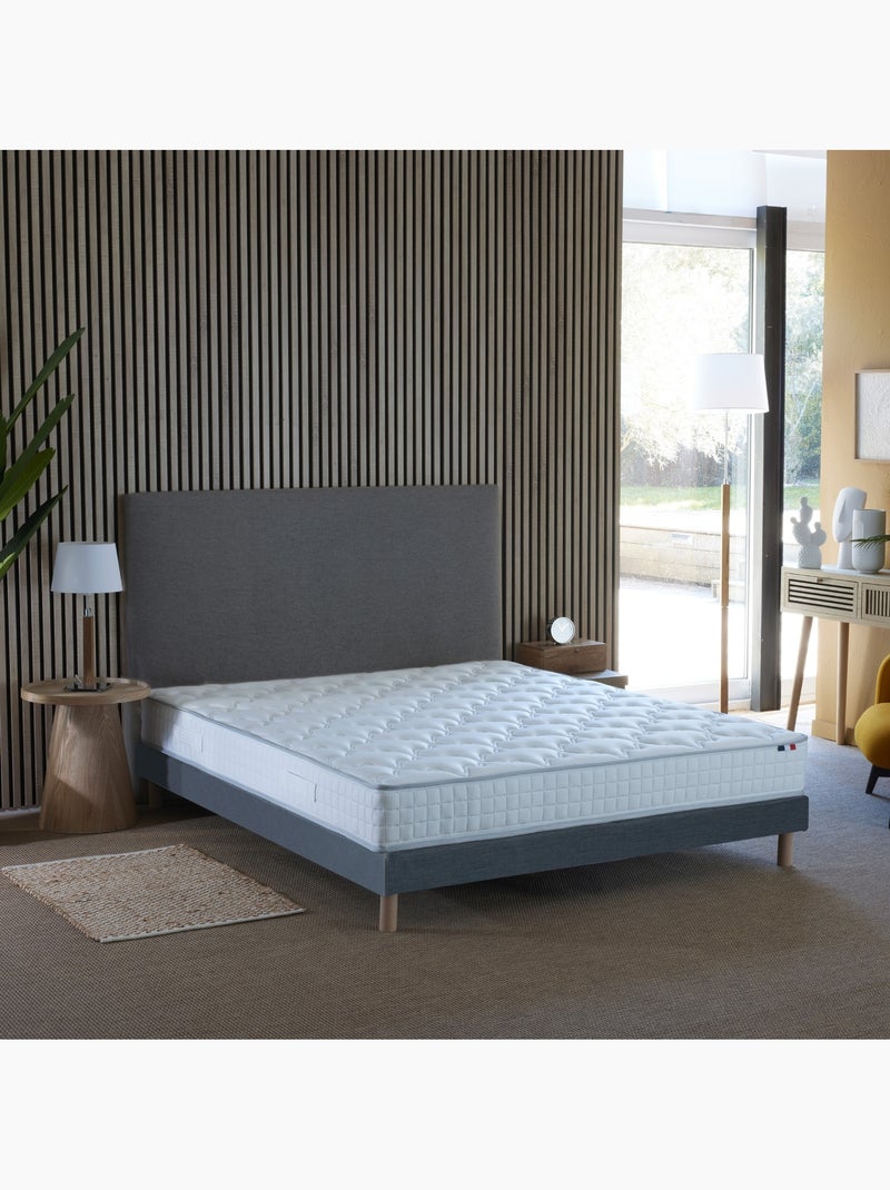 Ensemble matelas ressorts ensachés sommier bleu 140x190 Blanc Bleu - Kiabi