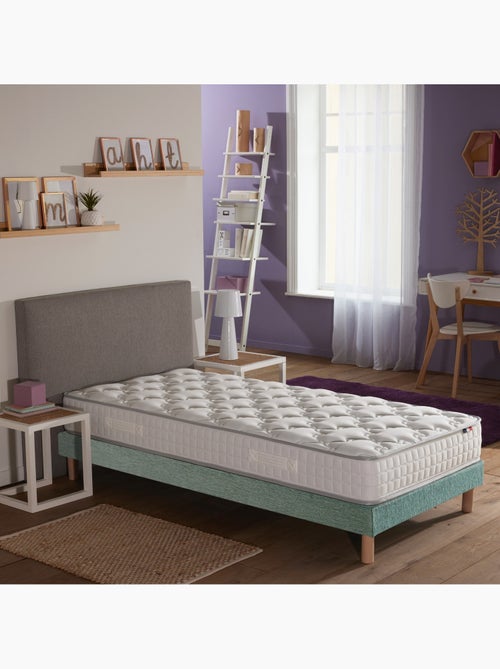Ensemble matelas ressorts ensachés sommier tapissier vert 90x190 - Kiabi