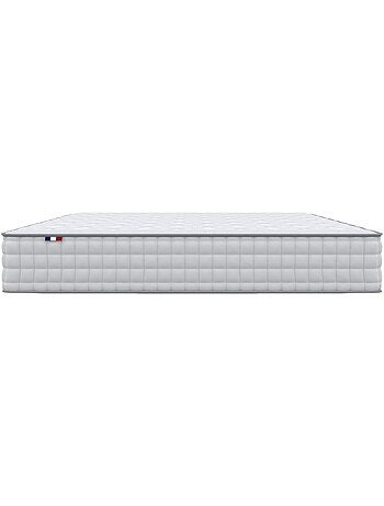 Ensemble matelas ressorts ensachés, SPECTRE + Sommier tapissier - 140 x 190 cm, Sommier - Blanc