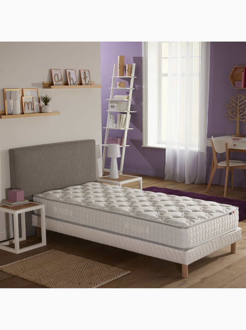 Ensemble matelas ressorts ensachés, SPECTRE + Sommier tapissier - 90 x 190 cm, Sommier - Blanc Blanc - Kiabi