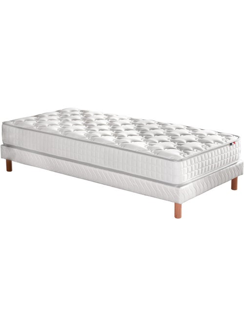 Ensemble matelas ressorts ensachés, SPECTRE + Sommier tapissier - 90 x 190 cm, Sommier - Blanc - Kiabi