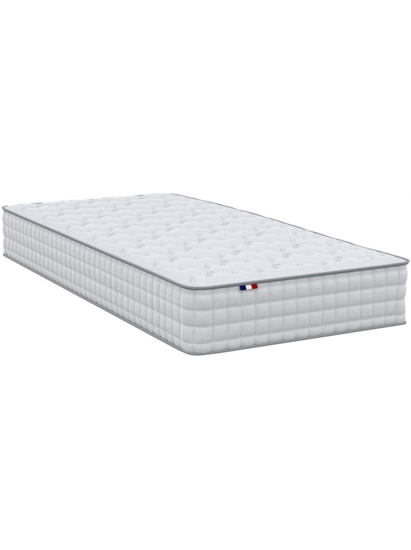 Ensemble matelas ressorts ensachés, SPECTRE + Sommier tapissier - 90 x 190 cm, Sommier - Blanc Blanc - Kiabi