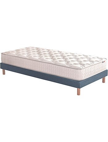 Ensemble matelas ressorts ensachés, SPECTRE + Sommier tapissier - 90 x 190 cm, Sommier - Blanc