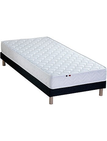 Ensemble matelas ressorts ensachés, SPECTRE + Sommier tapissier - 90 x 190 cm, Sommier - Blanc