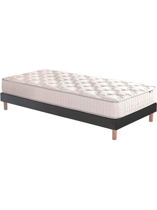 Ensemble matelas ressorts ensachés, SPECTRE + Sommier tapissier - 90 x 190 cm, Sommier - Noir - Kiabi