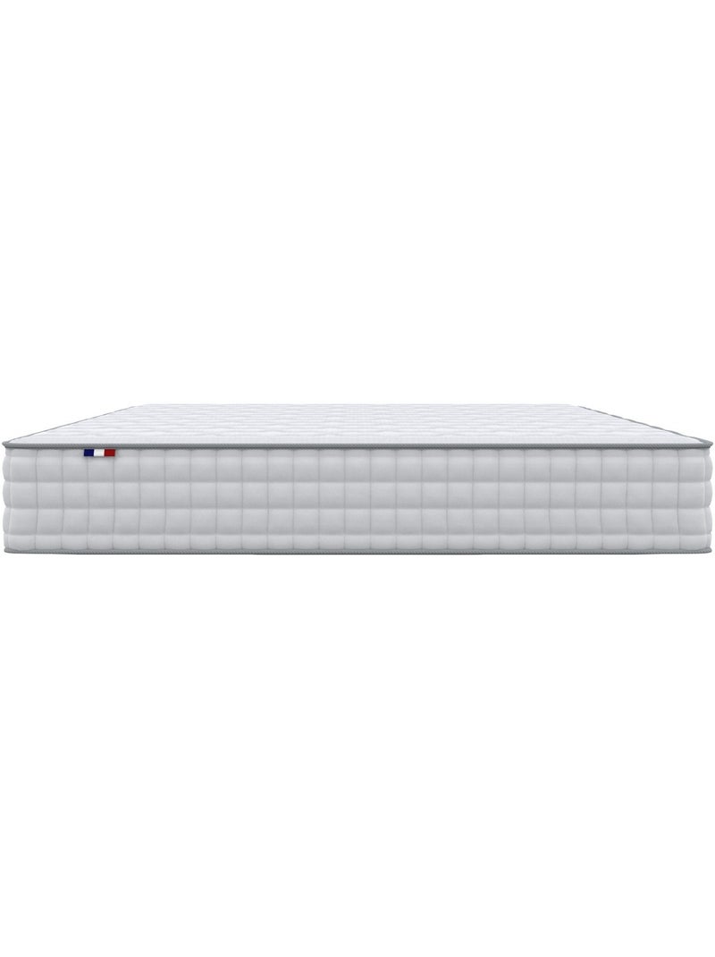 Ensemble matelas ressorts ensachés, SPECTRE + Sommier tapissier - Sommier - Gris Blanc Gris - Kiabi