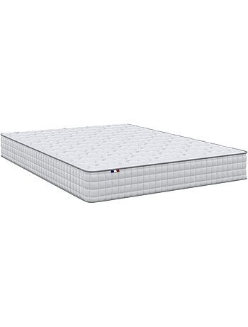 Ensemble matelas ressorts ensachés, SPECTRE + Sommier tapissier - Sommier - Blanc