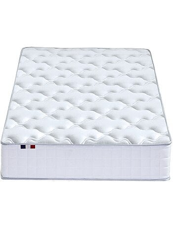Ensemble matelas ressorts ensachés, SPECTRE + Sommier tapissier - Sommier - Blanc