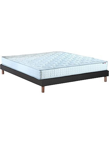 Ensemble matelas ressorts ensachés, SPECTRE + Sommier tapissier - Sommier - Noir
