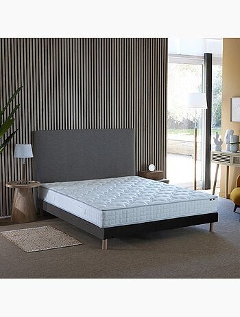 Ensemble matelas ressorts ensachés, SPECTRE + Sommier tapissier - Sommier - Noir