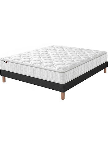 Ensemble matelas ressorts ensachés, spectre + sommier tapissier - sommier - blanc