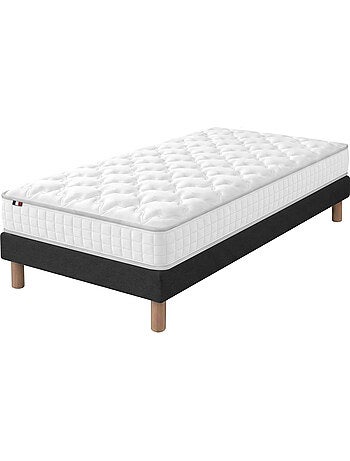Ensemble matelas ressorts ensachés, spectre + sommier tapissier - sommier - blanc