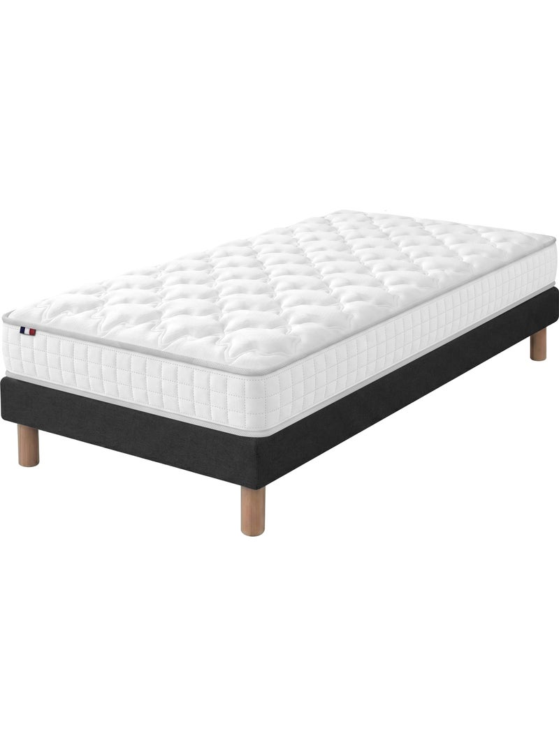 Ensemble matelas ressorts ensachés, spectre + sommier tapissier - sommier - noir Noir - Kiabi