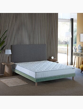 Ensemble matelas ressorts ensachés, SPECTRE + Sommier tapissier - Sommier - Blanc