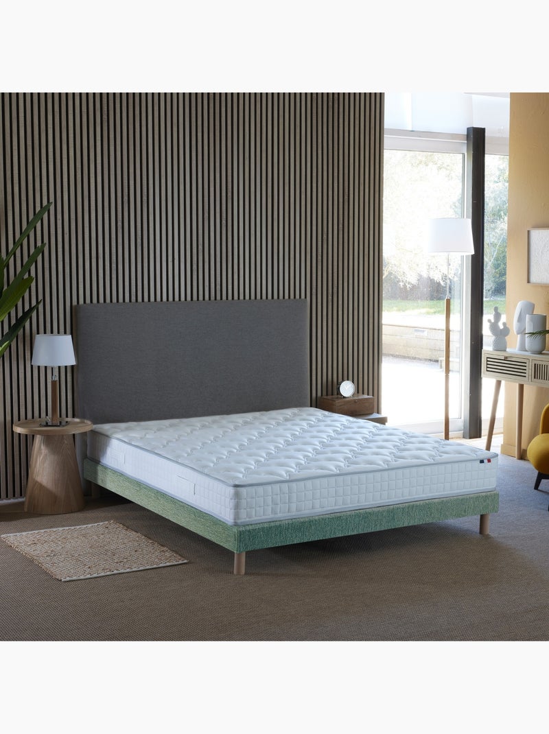 Ensemble matelas ressorts ensachés, SPECTRE + Sommier tapissier - Sommier - Vert celadon Blanc Vert - Kiabi