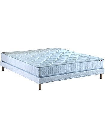 Ensemble matelas ressorts ensachs, SPECTRE + Sommier tapissier - 140 x 190 cm, Sommier - Blanc