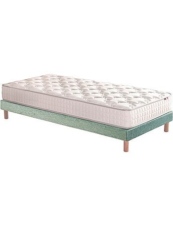 Ensemble matelas ressorts ensachés, SPECTRE + Sommier tapissier - 90 x 190 cm, Sommier - Blanc