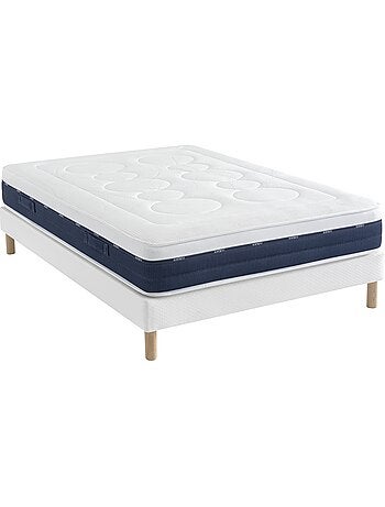 Ensemble matelas ressorts et mémoire de forme, sommier Constellation et pieds Rêve 600
