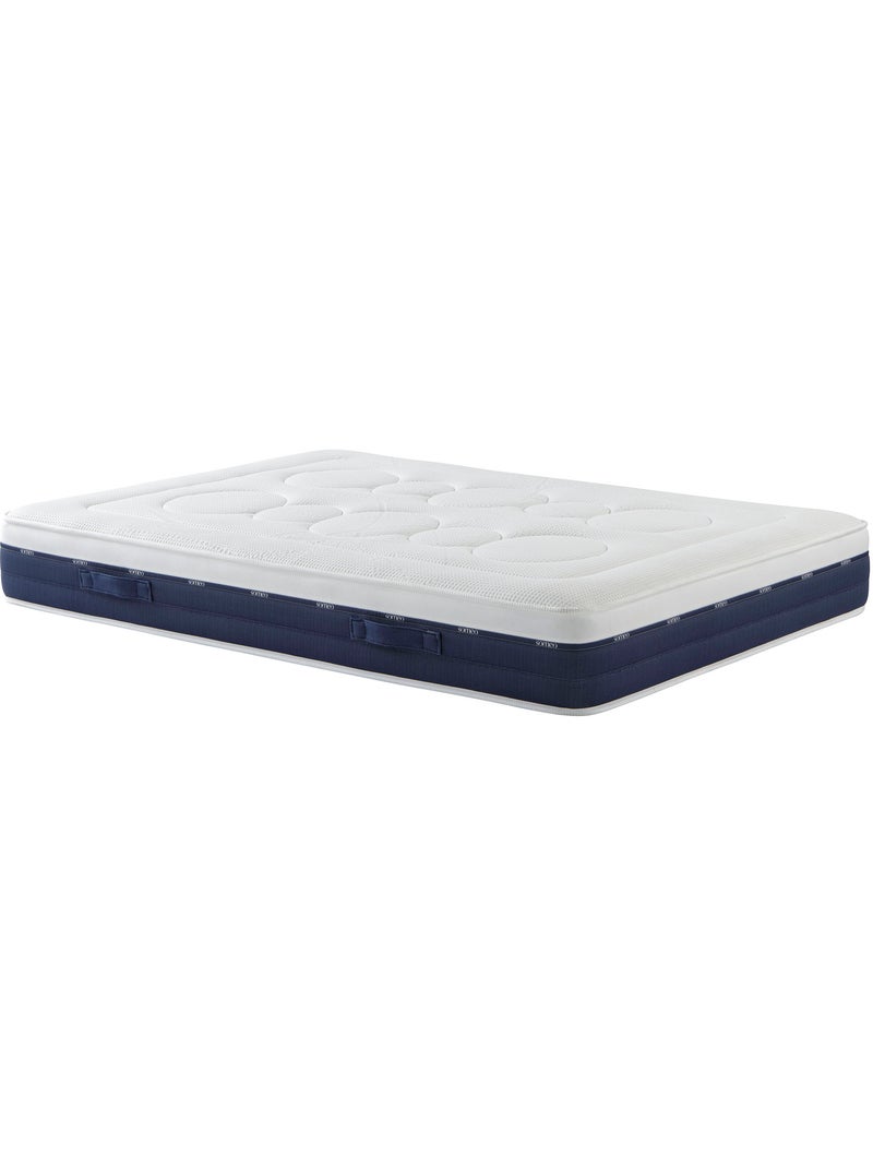 Ensemble matelas ressorts et mémoire de forme, sommier Constellation et pieds Rêve 600 Blanc - Kiabi